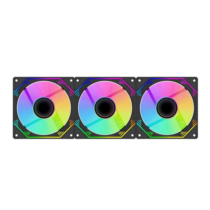 PC Case SHARX INFINITY, Pack of 3 ARGB Case Fans, Black, 120mm Model IX-120B