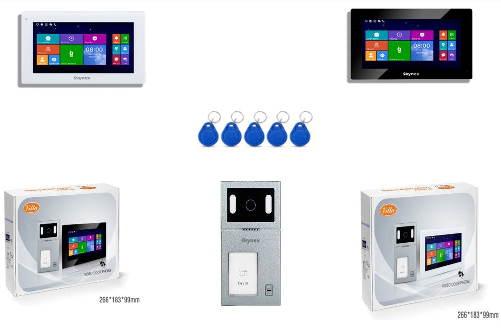 نظام إنتركم فيديو IP ذكي مع شاشة لمس 7 بوصة ووحدة خارجية بكاميرا 2MP – موديل SKY-IP-M75T-TUYA + SKY-IP-P901