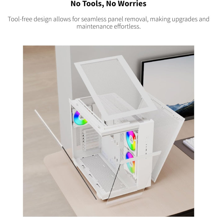 Montech King 65 Pro Mid Tower PC Case - White