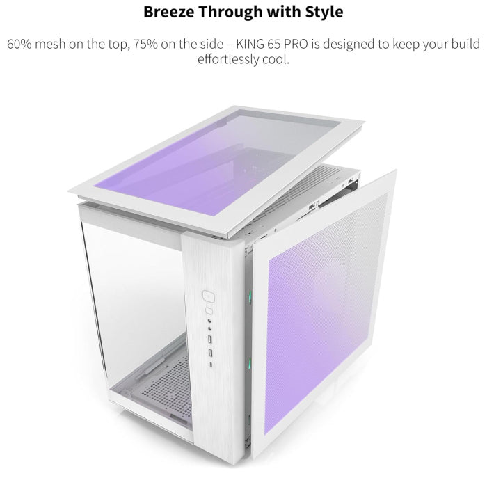 Montech King 65 Pro Mid Tower PC Case - White