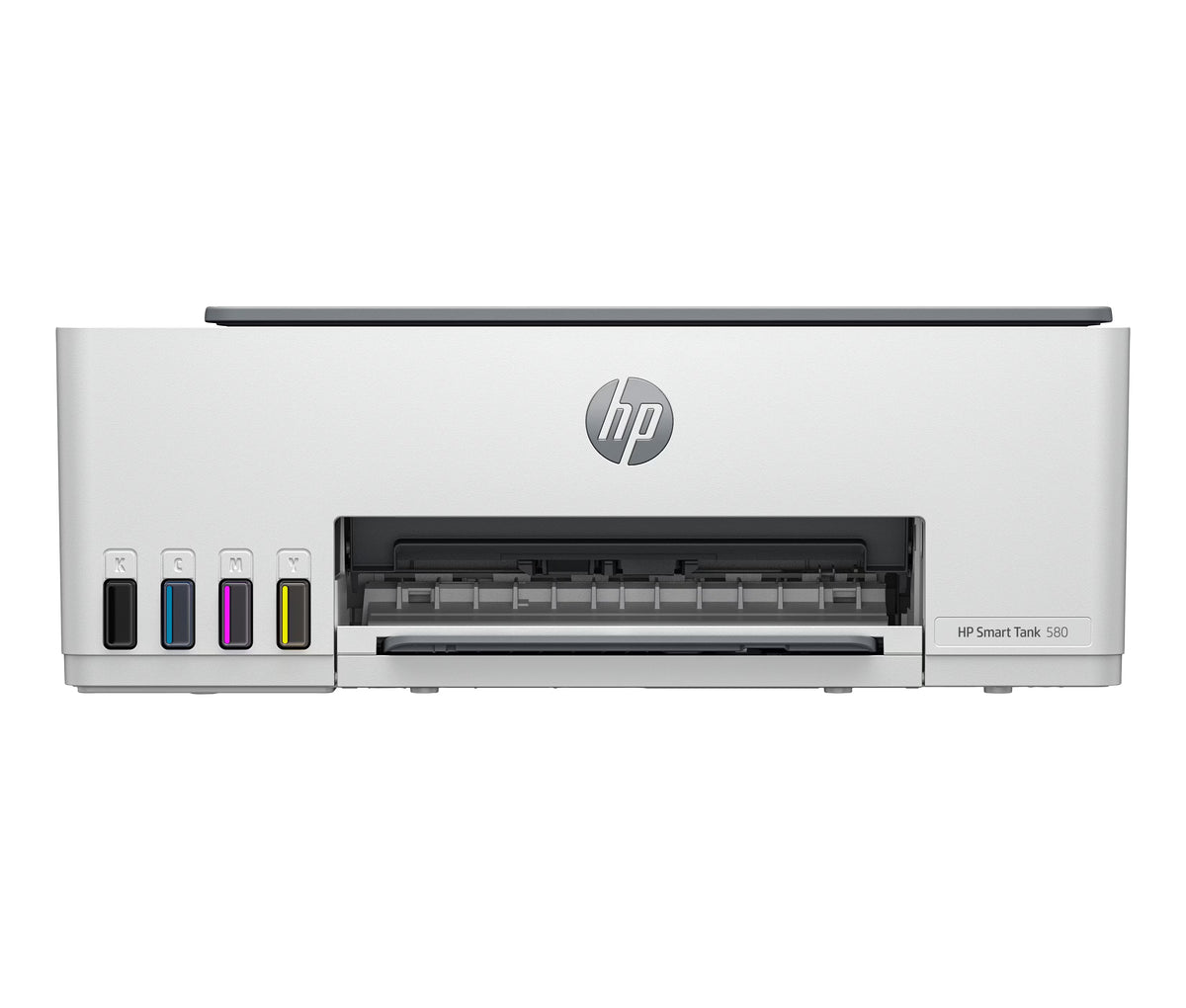 طابعة HP Smart Tank 580 متعددة الوظائف - سرعة طباعة 12 صفحة في الدقيقة / دقة 4800 نقطة في البوصة / مقاس A4 / منفذ USB / واي فاي / بلوتوث / طابعة نفث حبر ملونة - 1F3Y2A