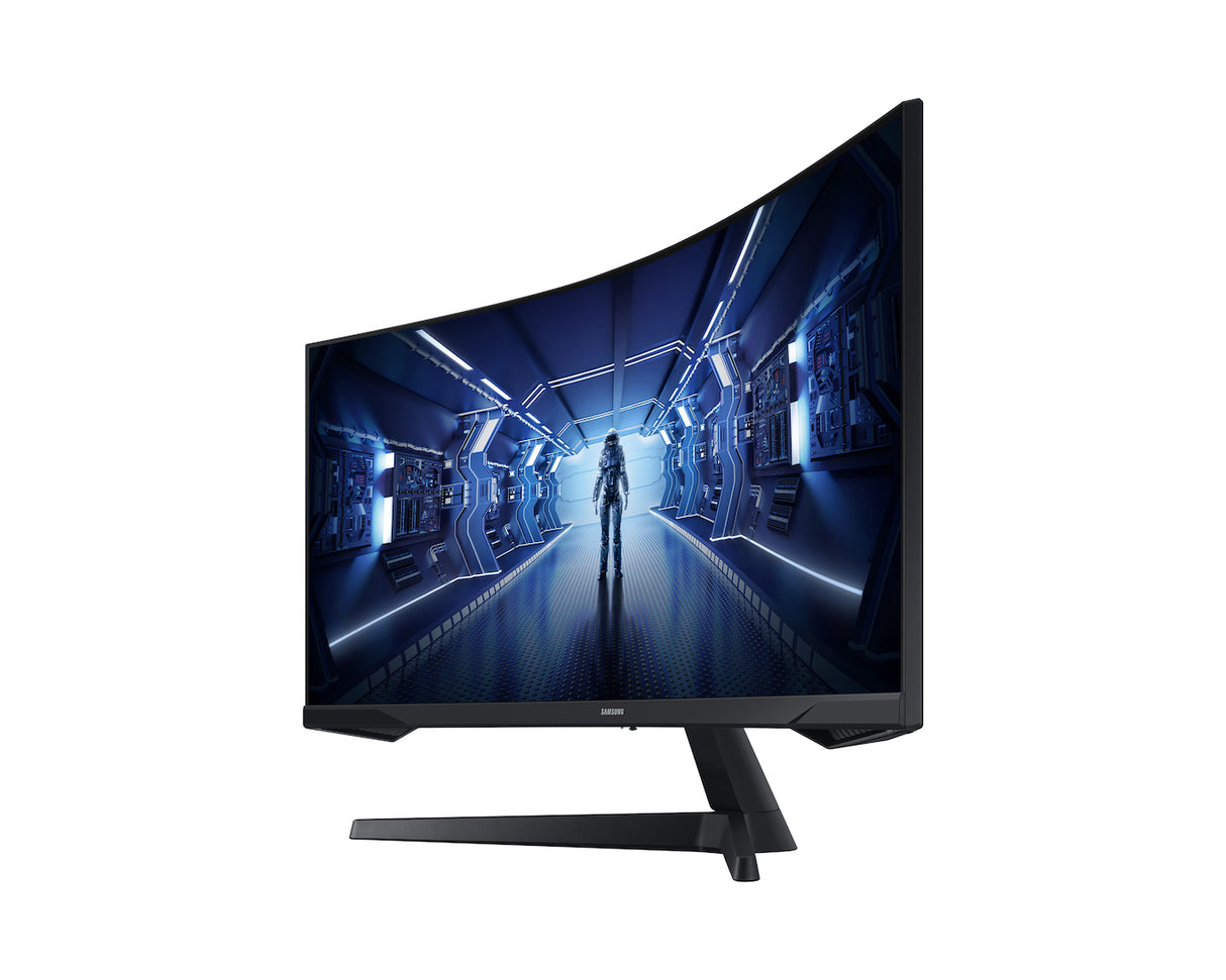 شاشة سامسونج أوديسي G55T برو للألعاب، مقاس 34 بوصة، بدقة WQHD 2K (3440 × 1440)، ومعدل تحديث 165 هرتز، وزمن استجابة 1 مللي ثانية، ولوحة VA منحنية - أسود LC34G55TWWMXUE