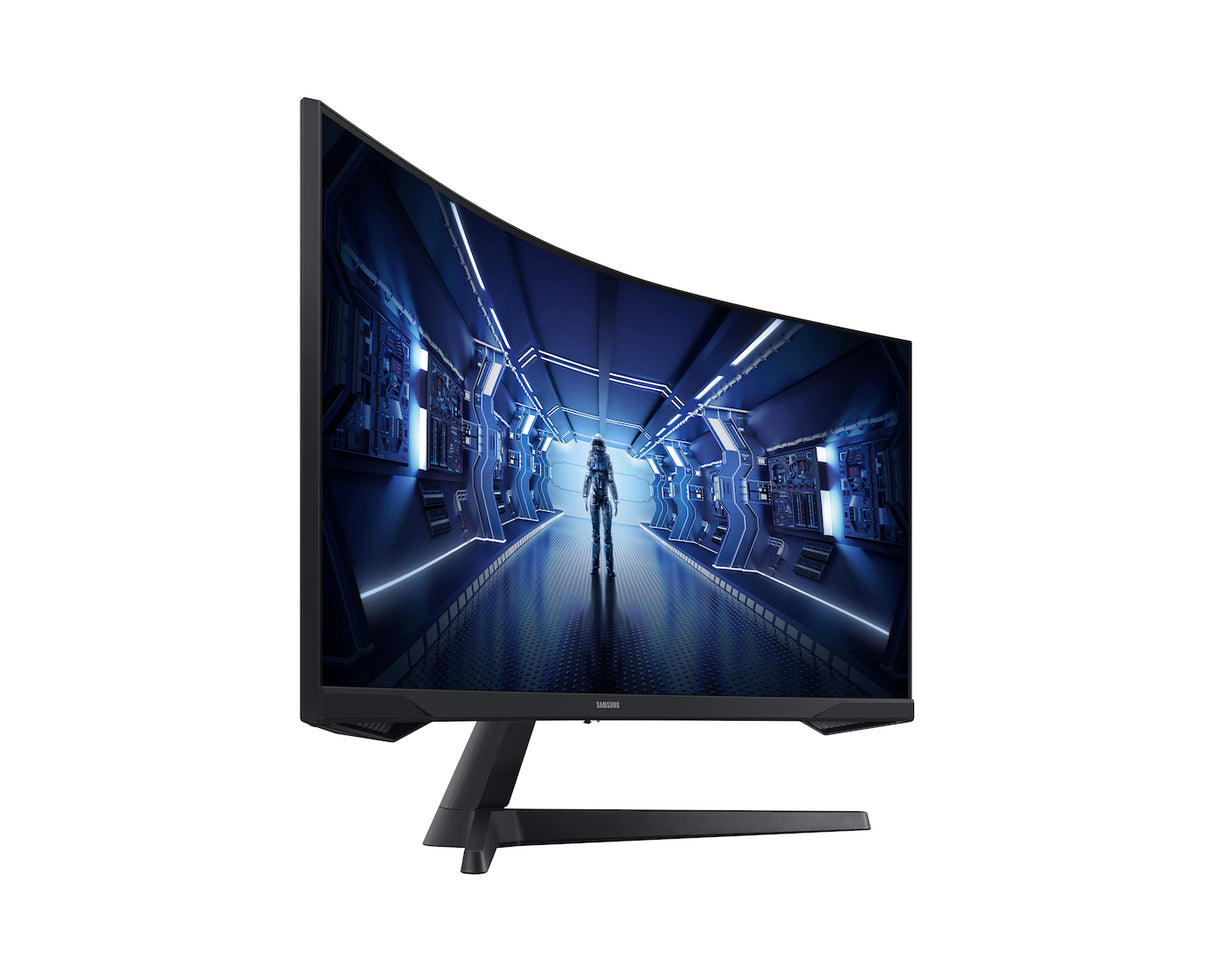 شاشة سامسونج أوديسي G55T برو للألعاب، مقاس 34 بوصة، بدقة WQHD 2K (3440 × 1440)، ومعدل تحديث 165 هرتز، وزمن استجابة 1 مللي ثانية، ولوحة VA منحنية - أسود LC34G55TWWMXUE