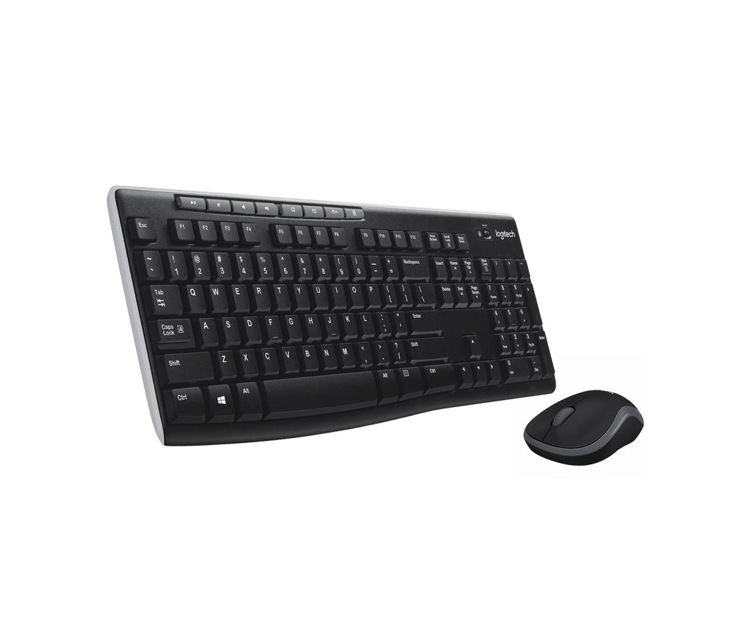 كيبورد وماوس Logitech MK270 اللاسلكيان مع مستقبل نانو وتخطيط عربي