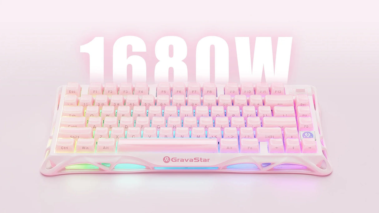 GravaStar Mercury K1 75% Wireless Mechanical Gaming Keyboard_Special Edition-Sakura Pink