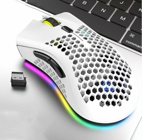 K-Snake BM600 1600 DPI 7-keys Hollow Lightweight Wireless Charging RGB Colorful Gaming Mouse(Wireless BM600 )