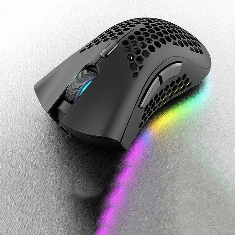 K-Snake BM600 1600 DPI 7-keys Hollow Lightweight Wireless Charging RGB Colorful Gaming Mouse(Wireless BM600 )