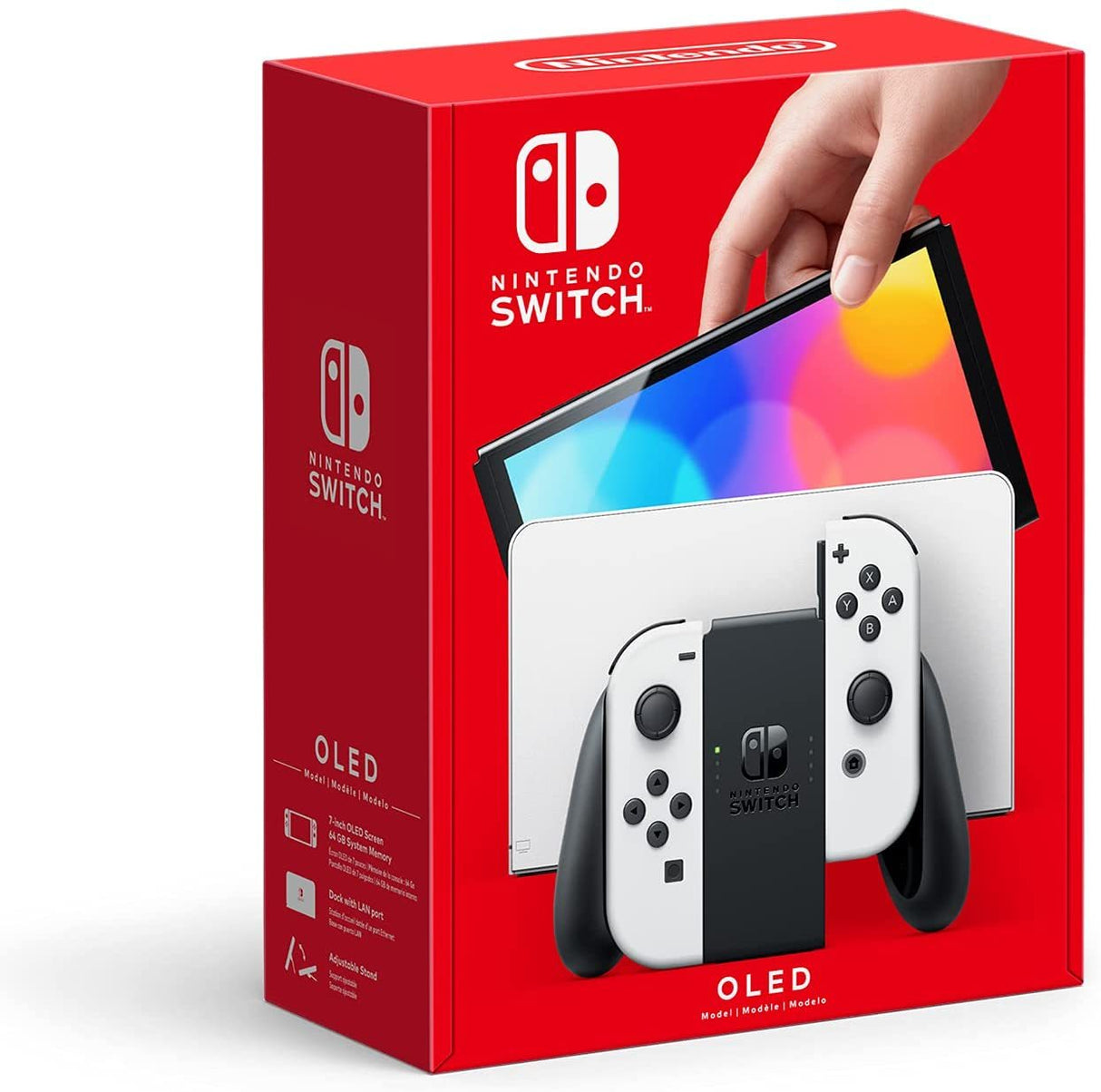 Dobe Nintendo Switch Bundle: Switch Device + Controller Grip + Caps + Case + Joy-Con Charger + Cooling Fan