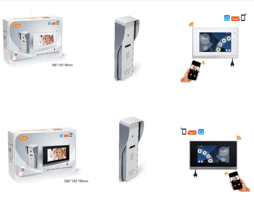 Smart IP Video Intercom System, 7″ Touch Indoor Monitor + 2MP Outdoor Door Station, TUYA WiFi, SKY-IP-M75T-TUYA + SKY-IP-P4