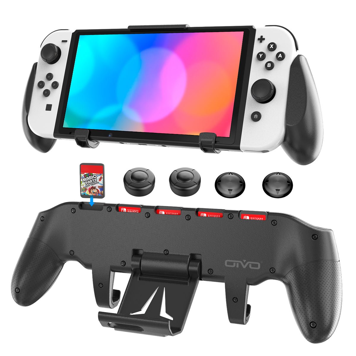 Oivo Asymmetrical handheld grip with adjustable stand For Nintendo Switch