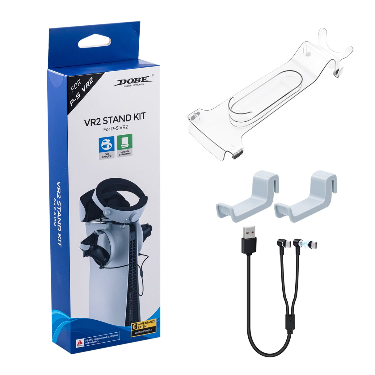 Dobe PS5 VR2 Stand Kit with Magnetic Fast Charging Cable TP5-2523