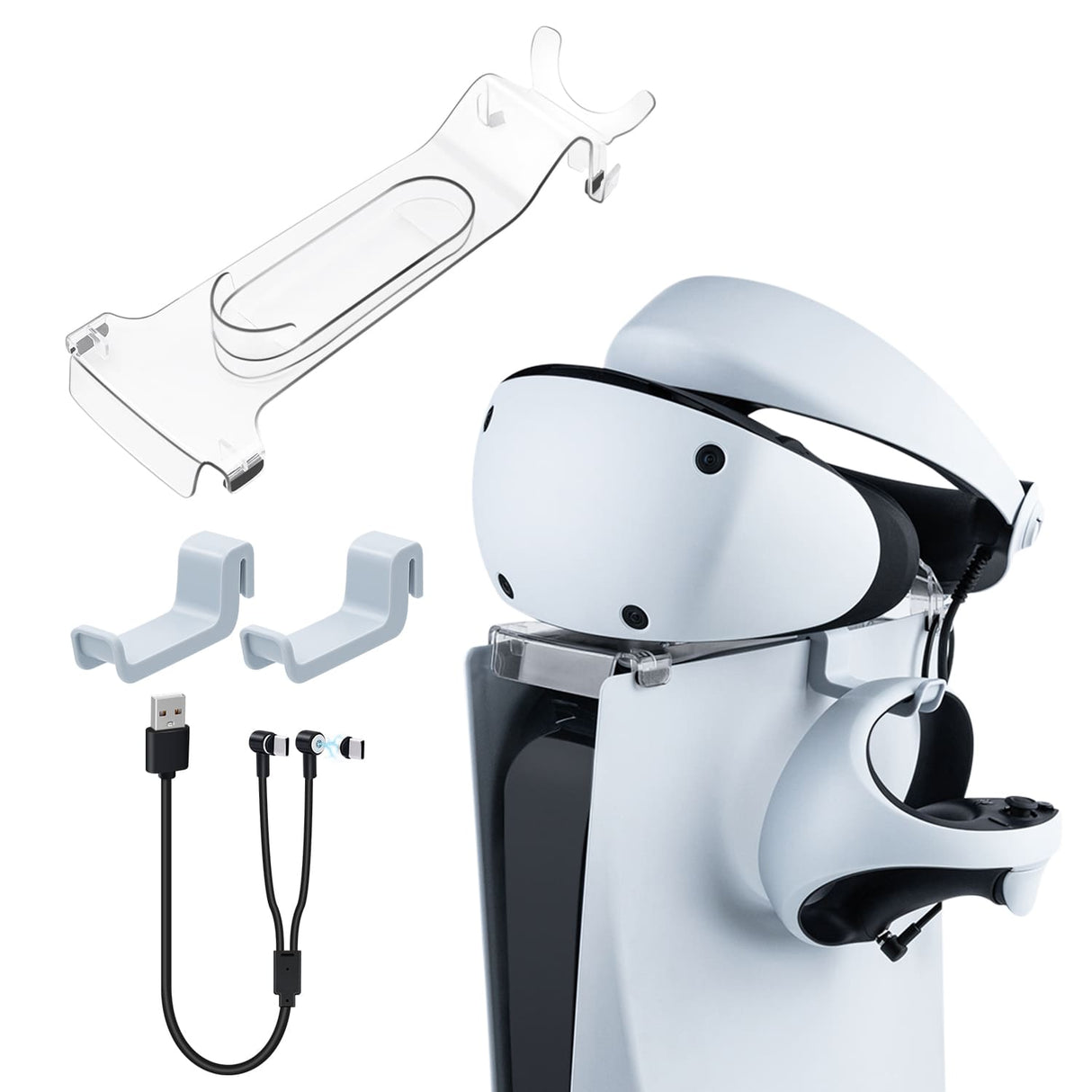 Dobe PS5 VR2 Stand Kit with Magnetic Fast Charging Cable TP5-2523