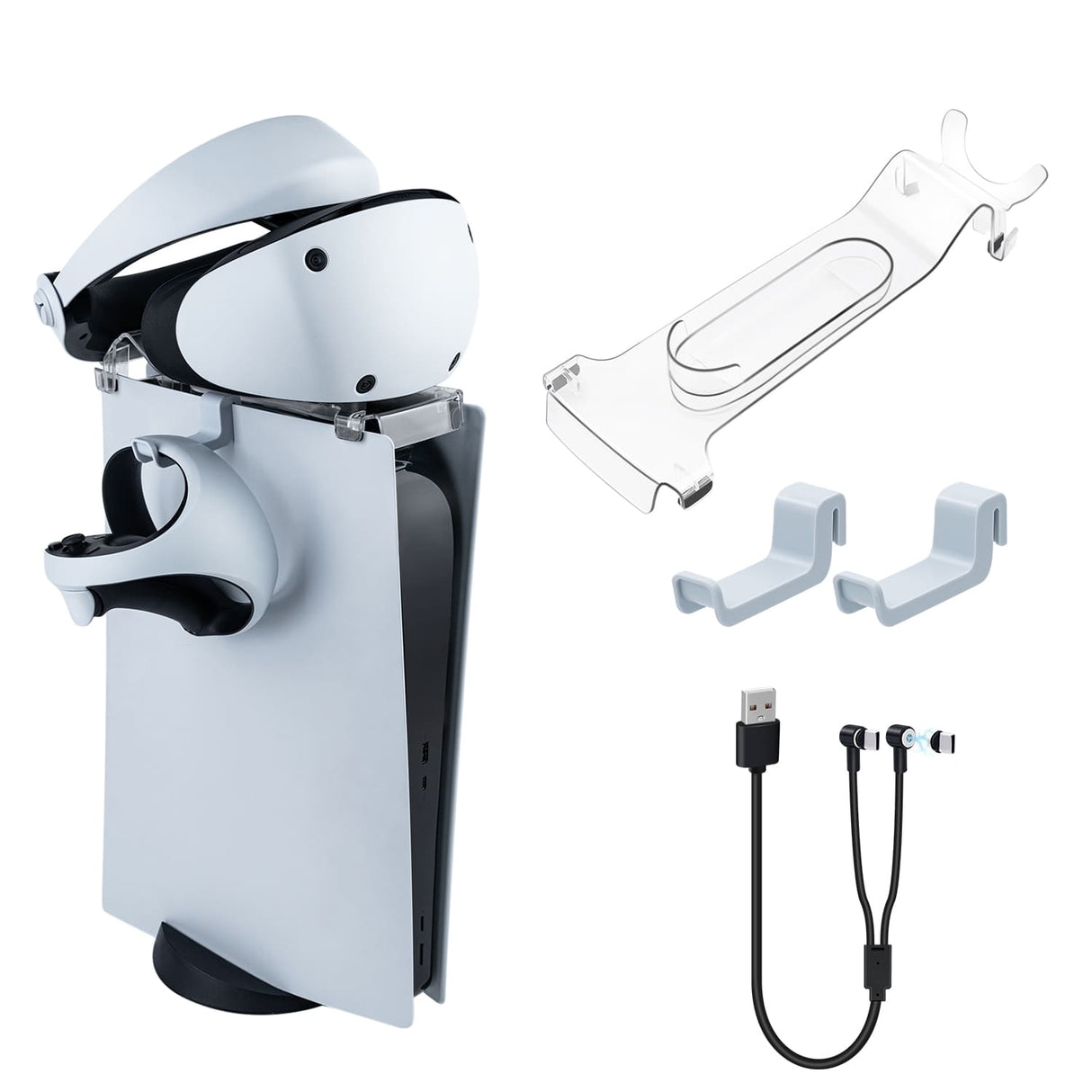 Dobe PS5 VR2 Stand Kit with Magnetic Fast Charging Cable TP5-2523