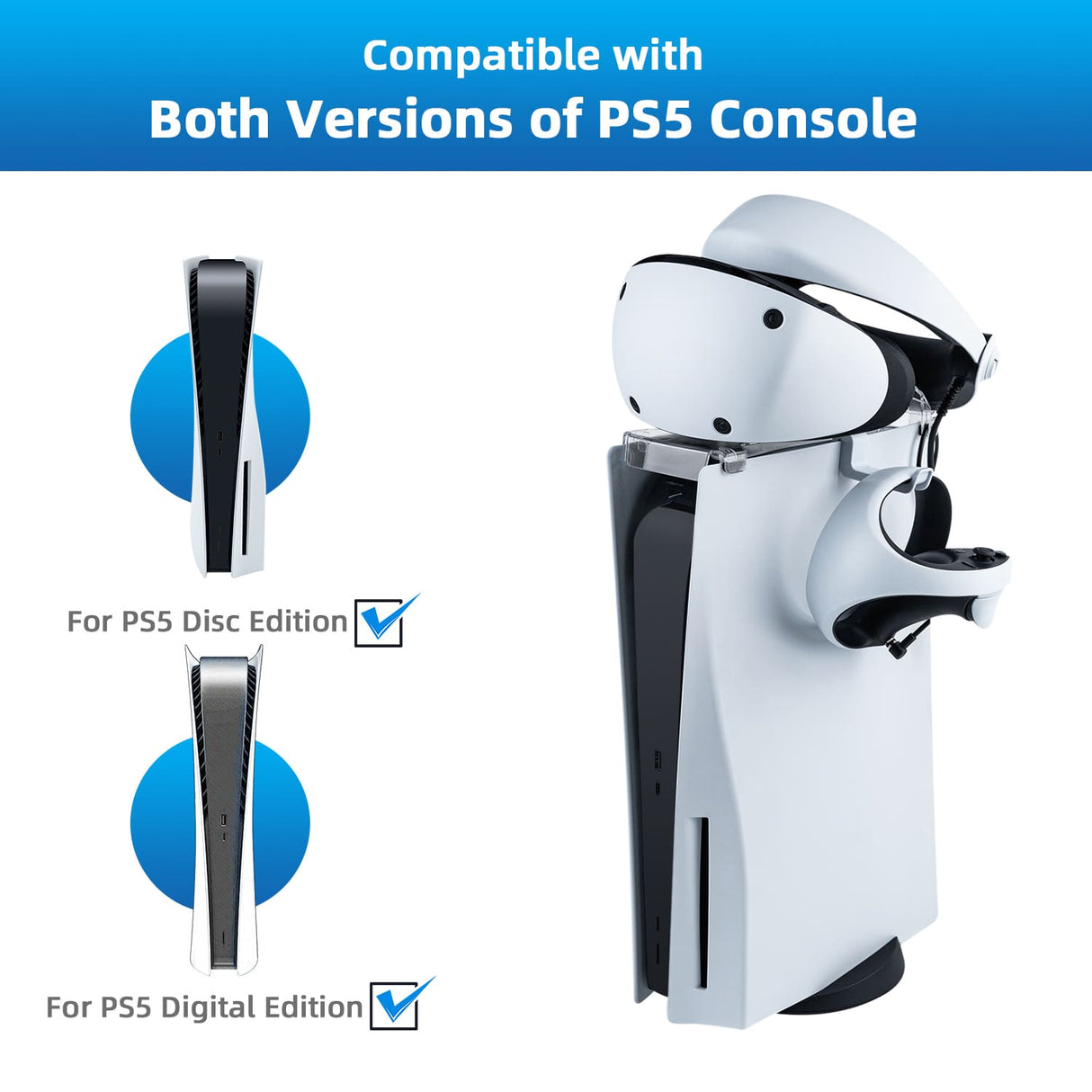 Dobe PS5 VR2 Stand Kit with Magnetic Fast Charging Cable TP5-2523