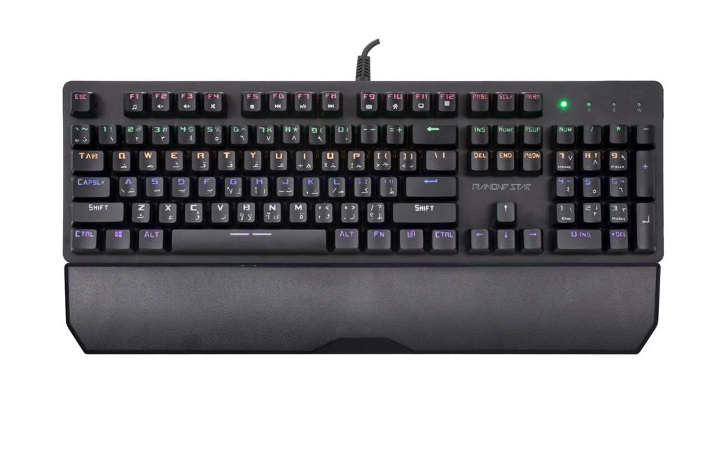 Diamond Star MH7188 Rainbow Backlit Mechanical Keyboard - Black