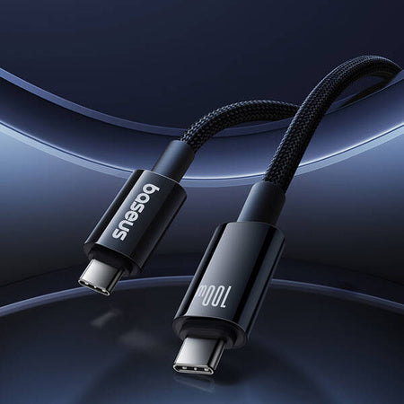كابل Baseus Tungsten Gold للشحن السريع USB-C إلى USB-C بقدرة 100 واط وطول 2 متر - أزرق
