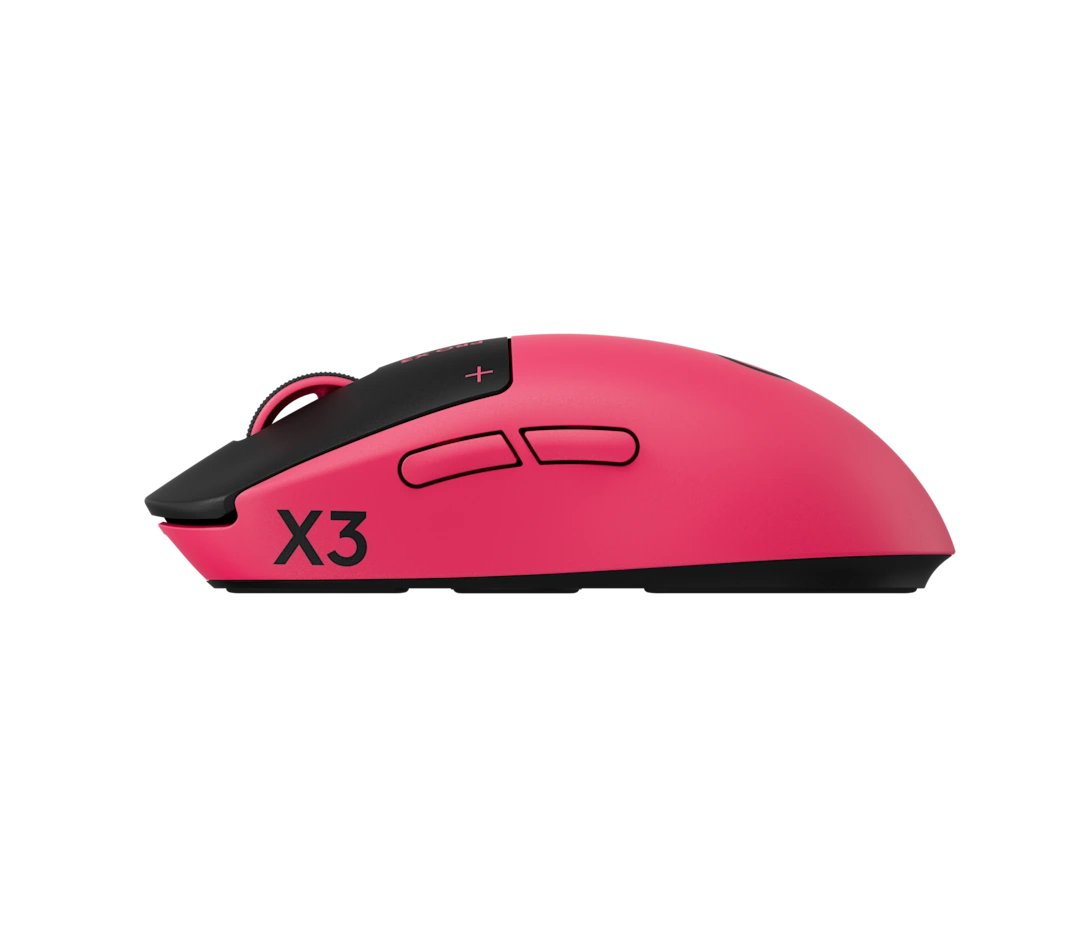 Logitech PRO X3 SUPERSTRIKE LIGHTSPEED Wireless Gaming Mouse HERO 2 Sensor Up to 48,000 DPI - Magenta Eclipse