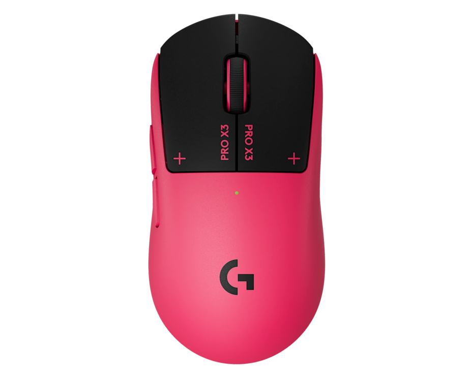 Logitech PRO X3 SUPERSTRIKE LIGHTSPEED Wireless Gaming Mouse HERO 2 Sensor Up to 48,000 DPI - Magenta Eclipse