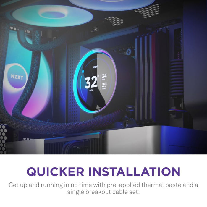 NZXT Kraken Elite 240 RGB 240mm AIO With 2.72 IPS LCD Liquid Cooler - Black