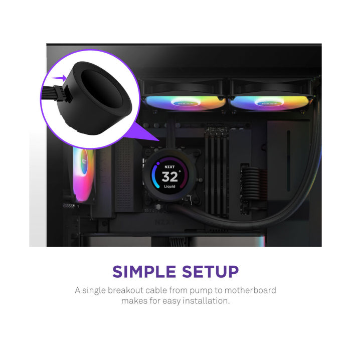 NZXT Kraken Elite 240 RGB 240mm AIO CPU Liquid Cooler With LCD Display - Black
