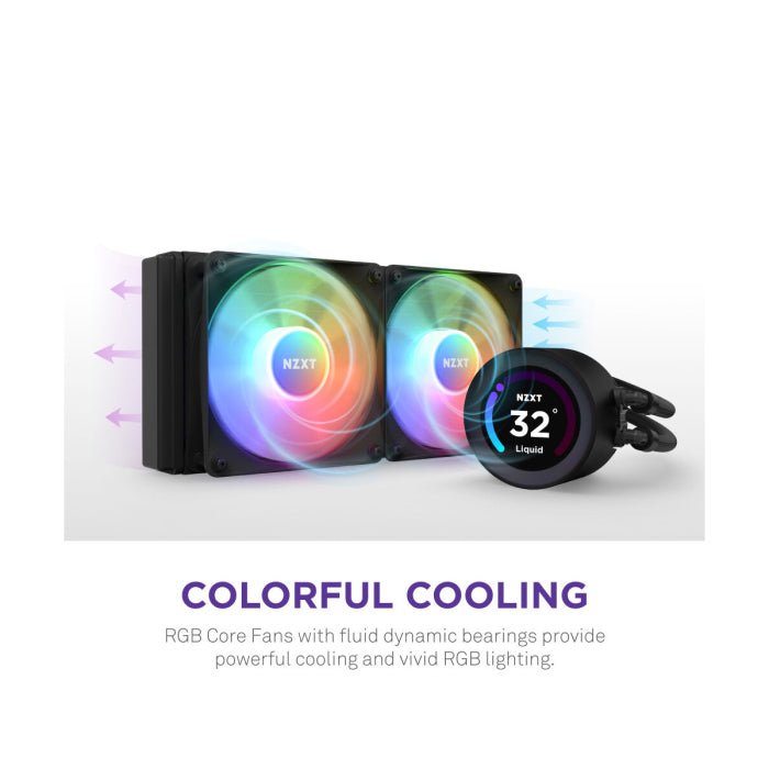 NZXT Kraken Elite 240 RGB 240mm AIO CPU Liquid Cooler With LCD Display - Black