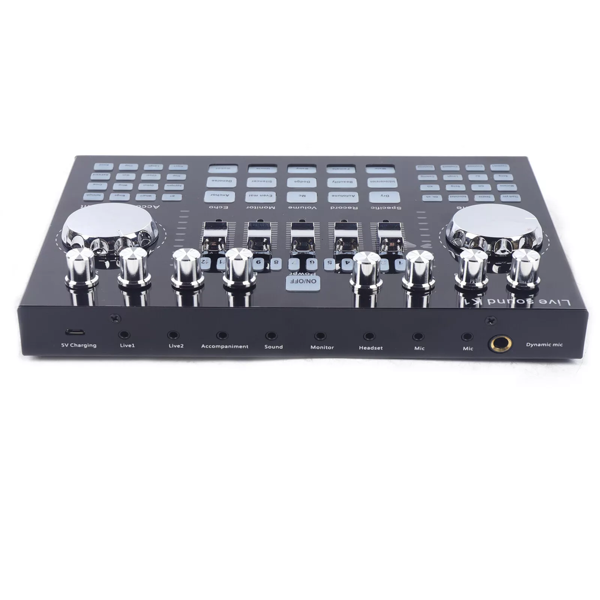 Voice Changer Sound Live Sound Card K1 for Live Streaming Audio Mixer Broadcast