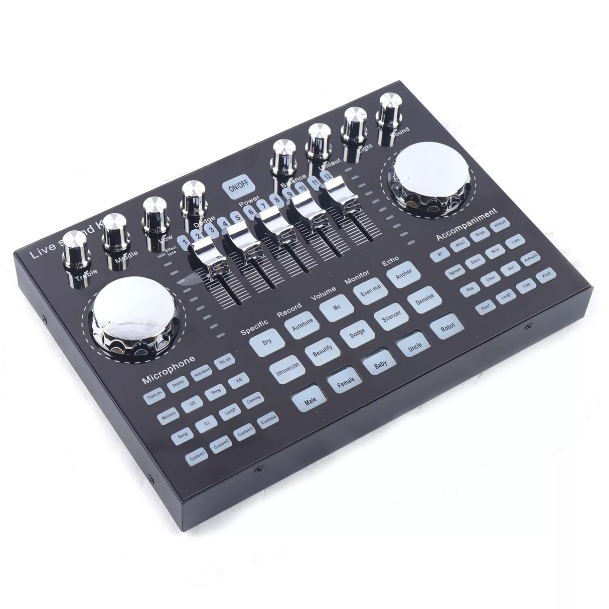 Voice Changer Sound Live Sound Card K1 for Live Streaming Audio Mixer Broadcast