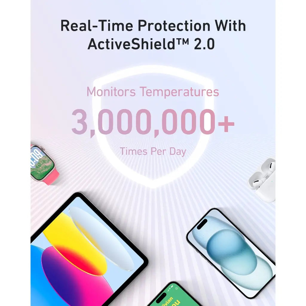 Anker Zolo Power Bank (20K, 30W, Built-In USB-C Cable) A1689H31 - Blue