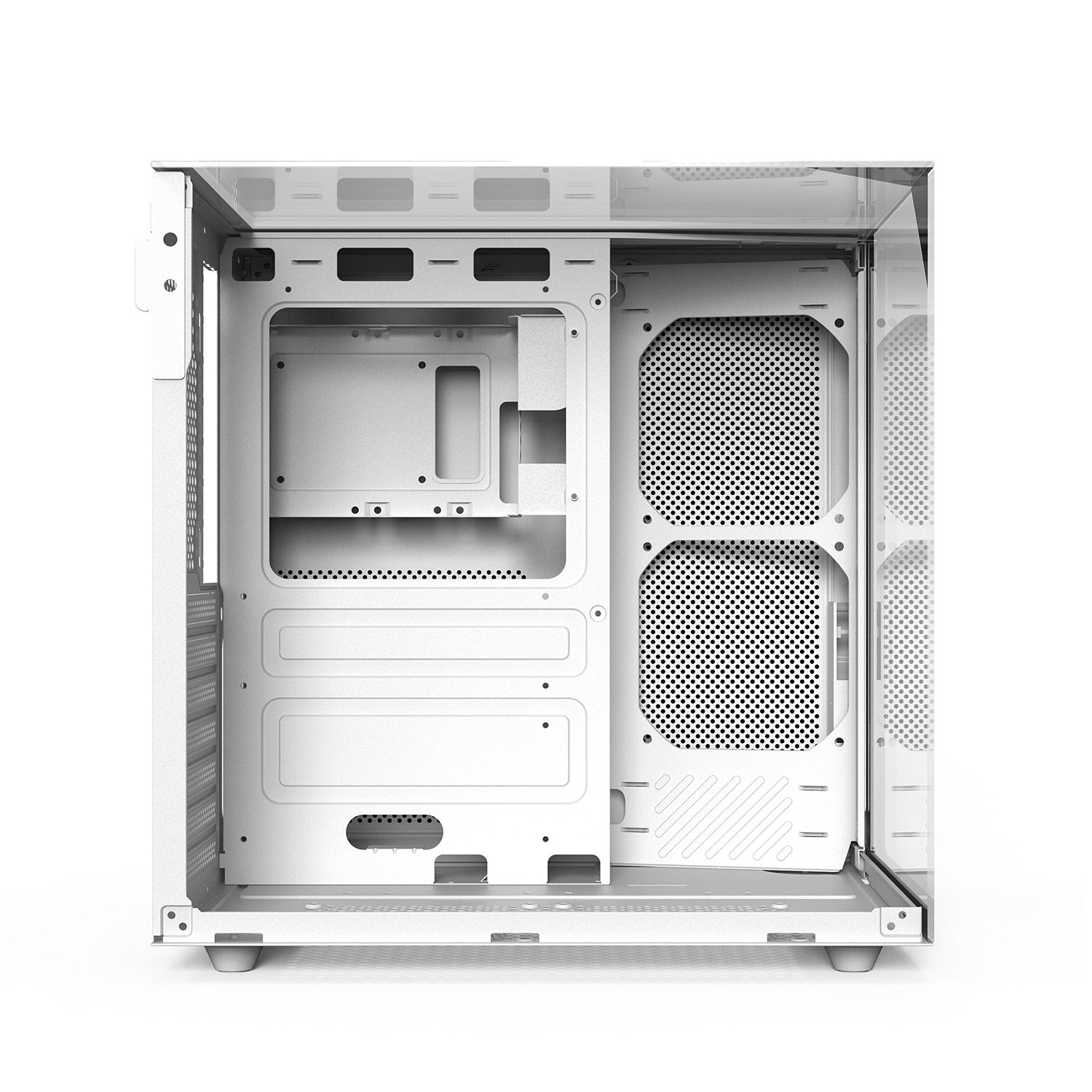 SHARX (GX500-W) ATX Gaming Case, Black, with 5 ARGB fans, controller, and tempered glass - White