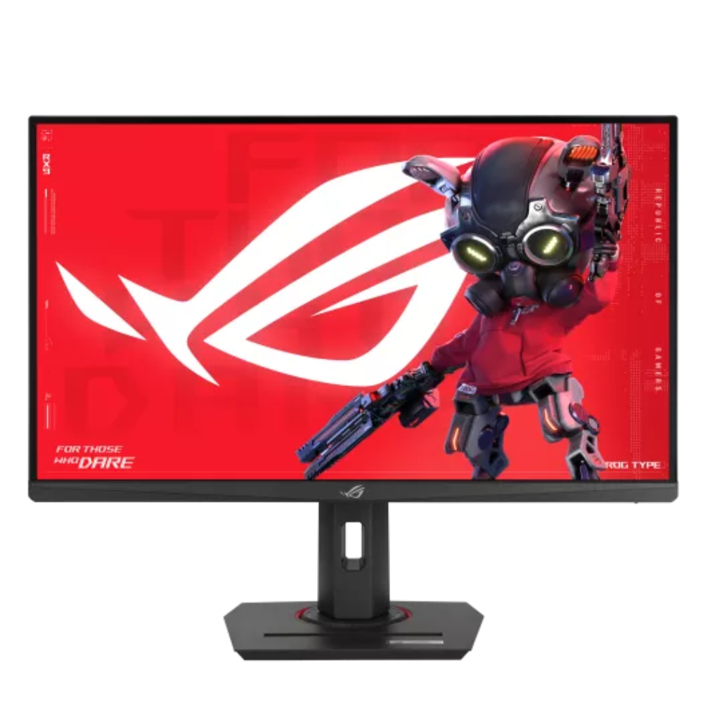 شاشة ألعاب أسوس روج ستريكس موديل XG32UCG مقاس ٣٢ بوصة، بوضع عرض مزدوج بدقة فور كيه ومعدل تحديث ١٦٠ هرتز، أو دقة فل إتش دي بمعدل تحديث ٣٢٠ هرتز، زمن استجابة ٠٫٣ مللي ثانية، لوحة فاست آي بي إس، تقنية إتش دي آر ٤٠٠، منافذ يو إس بي سي وإتش دي إم آي ٢٫١ – أسود