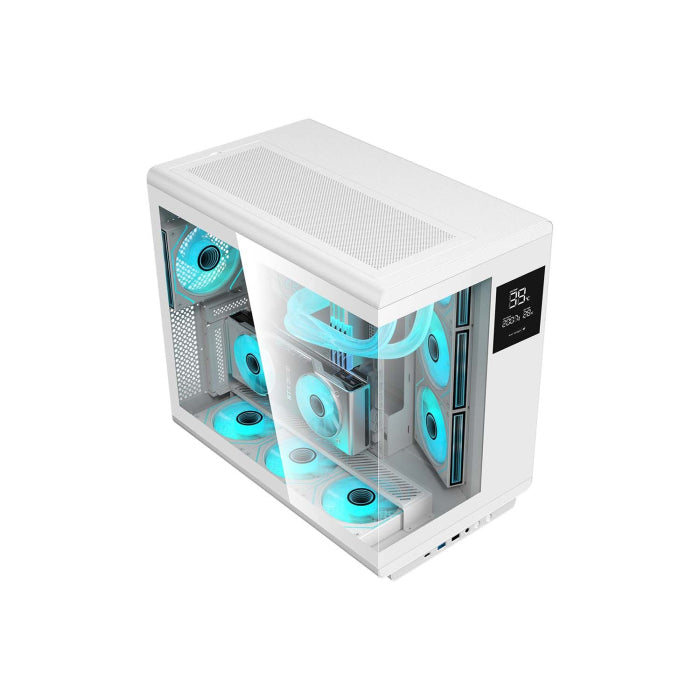 Acer U600W ATX Computer Case with 7 pre-installed 120mm ARGB fans - White