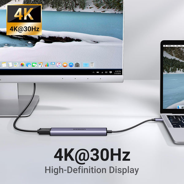 يو جرين موزع يو إس بي-سي 5 في 1 (شحن سريع 100 واط، 4K@30Hz HDMI) 15596-CM511