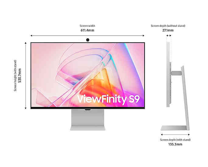 Samsung View Finity S9 27" 5K,IPs,5ms, 60Hz Flat Gaming Monitor -  LS27C902PAMXUE