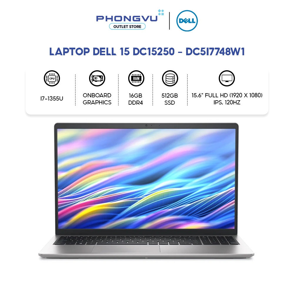 ديل 15 DC15250 / معالج i5-1334U / شاشة لمس FHD مقاس 15.6 بوصة / ذاكرة وصول عشوائي DDR4 سعة 8 جيجابايت / قرص SSD من نوع NVME سعة 512 جيجابايت / نظام التشغيل ويندوز 11 هوم / ضمان لمدة عام / لوحة مفاتيح إنجليزية / DC15250-58511