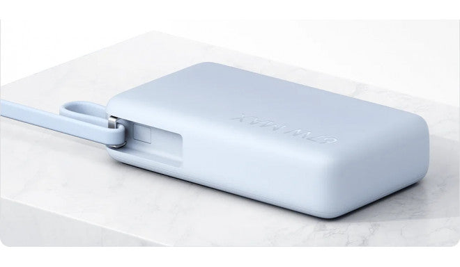 باور بنك شاومي ٦٧ واط بسعة ١٠٠٠٠ مللي أمبير مع كابل مدمج – لون أزرق ثلجي