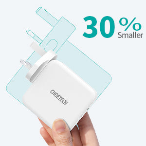 Choetech 100W Dual USB C Port Charger - with CC Cable - White