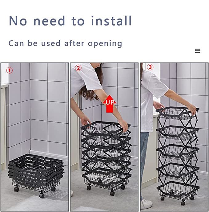4 Layer Adjustable Foldable Movable Storage Rack for Kitchen Use - Level UpLevel UpSmart Devices501668