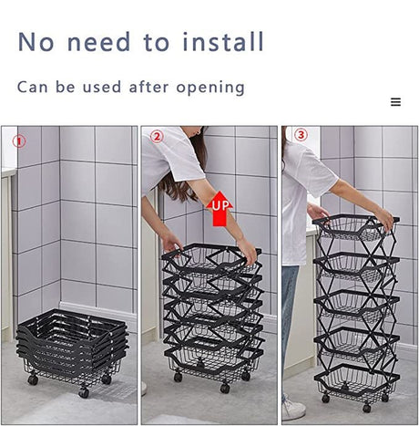 4 Layer Adjustable Foldable Movable Storage Rack for Kitchen Use - Level UpLevel UpSmart Devices501668