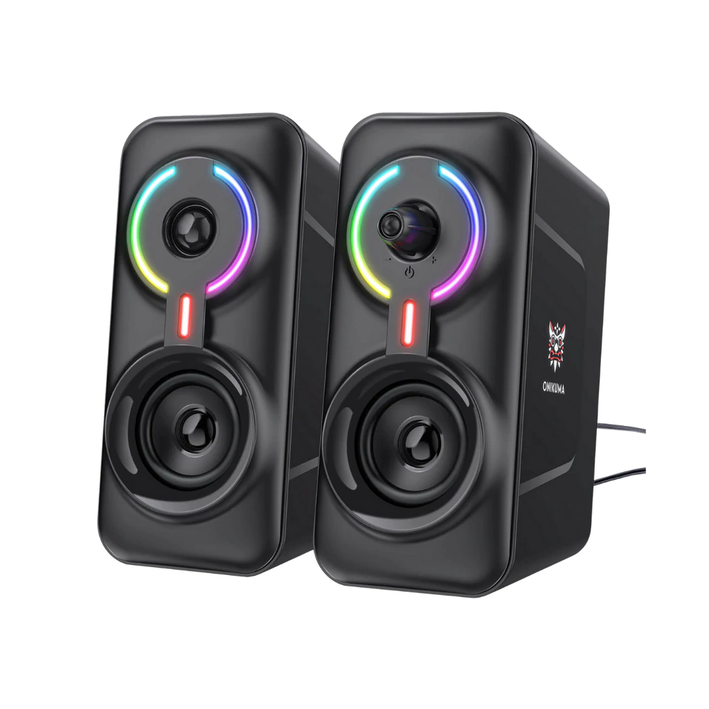 ONIKUMA L6 Gaming Speaker 5W*2 Multimedia Speaker with BT5.0 and AUX Mode HIFI Sound Quality RGB Light for PC Phone - Level Up