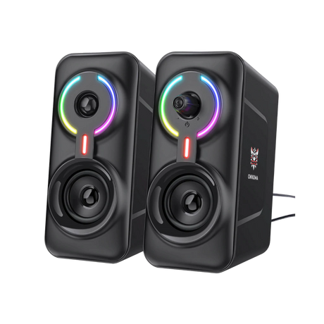 ONIKUMA L6 Gaming Speaker 5W*2 Multimedia Speaker with BT5.0 and AUX Mode HIFI Sound Quality RGB Light for PC Phone - Level Up