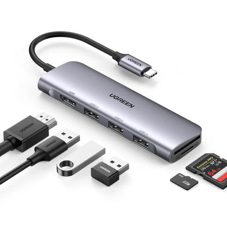 Adapter HUB UGREEN CM511 USB-C to HDMI, 3x USB-A 3.0, SD/TF CM511 - 20956A - Level UpUGreenAdapter6941876212620