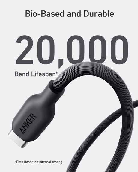 Anker 542 USB-C to Lightning Cable (Bio-Based) (0.9m/3ft) -Black A80B1H11 - Level UpAnkerCharging Cable194644108380