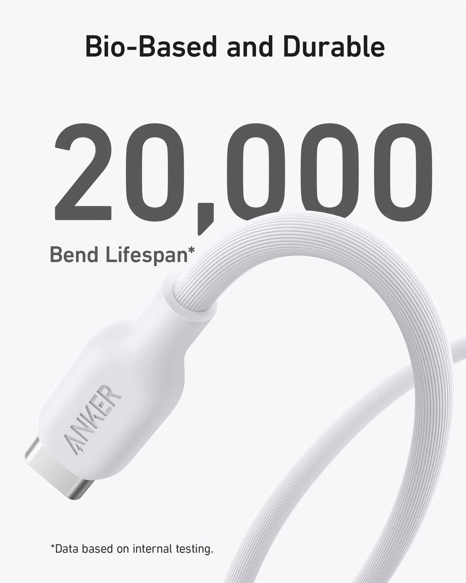 Anker 542 USB-C to Lightning Cable (Bio-Based) (0.9m/3ft) -White A80B1H21 - Level UpAnkerCharging Cable194644103422