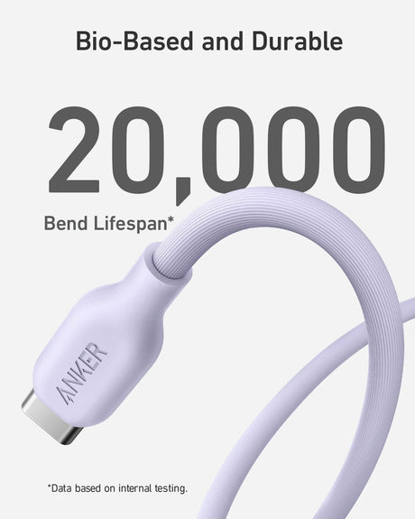 Anker 542 USB-C to Lightning Cable (Bio-Based) (1.8m/6ft) -Violet A80B2HV1 - Level UpAnkerCharging Cable194644108533