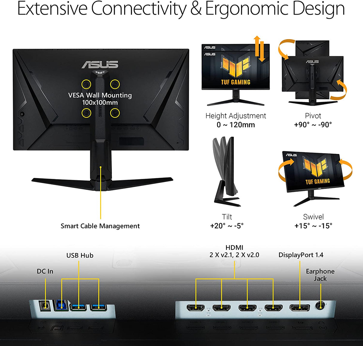 ASUS TUF Gaming VG28UQL1A HDMI 2.1 Gaming Monitor (28" 4K, 144Hz, 1ms) - Level UpAsusGaming Monitor195553043366