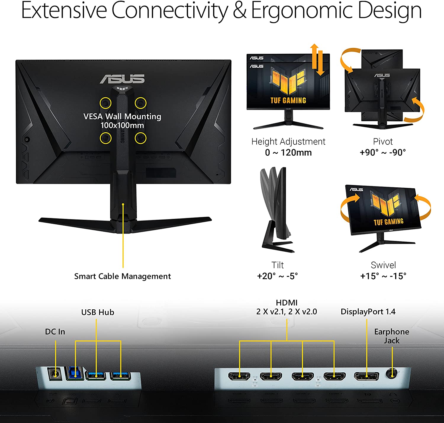 ASUS TUF Gaming VG28UQL1A HDMI 2.1 Gaming Monitor (28" 4K, 144Hz, 1ms) - Level UpAsusGaming Monitor195553043366