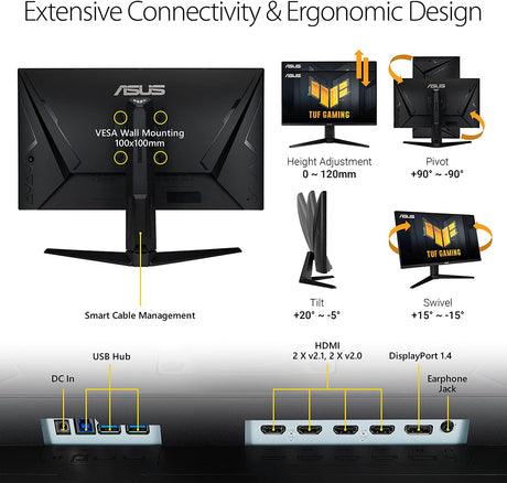 ASUS TUF Gaming VG28UQL1A HDMI 2.1 Gaming Monitor (28" 4K, 144Hz, 1ms) - Level UpAsusGaming Monitor195553043366