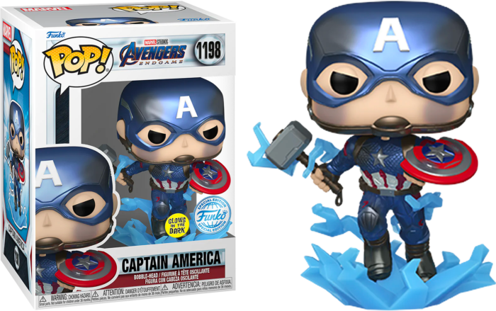 POP: MARVEL- AVENGERS END GAME CAPTAIN AMERICA (W/ BROKEN SHIELD & MJOLNIR) (MT) (GW) (EXC)