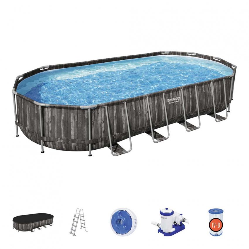 Bestway 5611T Power Steel Oval Above Ground Pool 732x366x122cm - Level UpLevel Up5611T