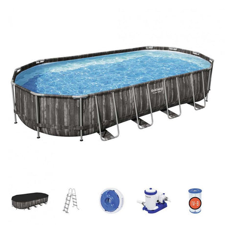 Bestway 5611T Power Steel Oval Above Ground Pool 732x366x122cm - Level UpLevel Up5611T